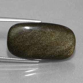 Obsidiana ouro natural 12,89ct, almofada cortada, opaco