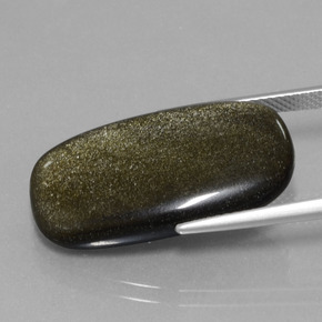 Obsidiana ouro natural 12,89ct, almofada cortada, opaco