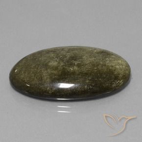 Obsidiana Preto com brilho dourado Natural 33.15ct, oval, Opaco