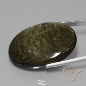 Obsidiana Preto amarronzado Natural 45.87ct, oval, Opaco