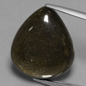 Obsidiana Bronze Enegrecido Natural 17.78ct, Formato de pêra, Opaco