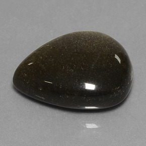 Obsidiana Bronze Enegrecido Natural 17.78ct, Formato de pêra, Opaco