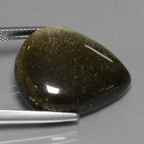 Obsidiana Bronze Enegrecido Natural 17.78ct, Formato de pêra, Opaco
