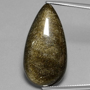 Obsidiana ouro natural 20,94ct, formato de pêra, opaco