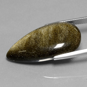 Obsidiana ouro natural 20,94ct, formato de pêra, opaco