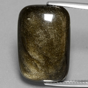 Obsidiana preto natural 17,14ct, almofada cortada, opaco