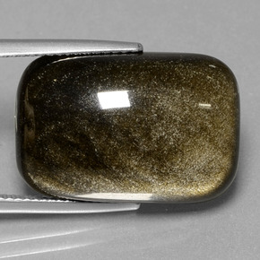 Obsidiana preto natural 17,14ct, almofada cortada, opaco