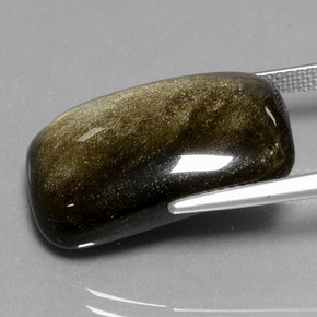Obsidiana preto natural 17,14ct, almofada cortada, opaco
