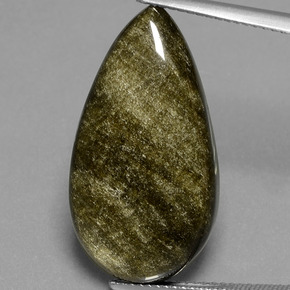 Obsidiana Brilho Dourado Natural 16.19ct, Formato de pêra, Opaco