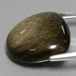 Obsidiana dourado natural 17,56ct, forma extravagante, opaco