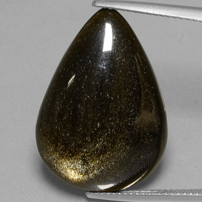 Obsidiana Brilho Dourado Natural 15.44ct, Formato de pêra, Opaco