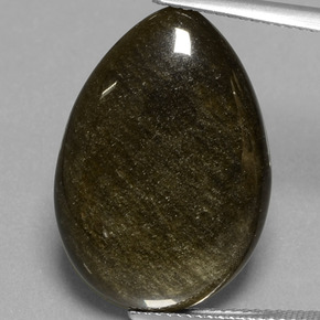 Obsidiana Brilho Dourado Natural 13.81ct, Formato de pêra, Opaco