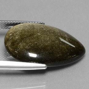 Obsidiana Brilho Dourado Natural 13.81ct, Formato de pêra, Opaco