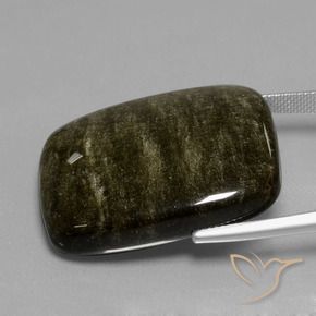 Obsidiana marrom escuro Natural 47.70ct, Almofada, Opaco