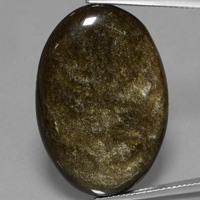 Obsidiana ouro natural 26,69ct, corte oval, opaco