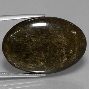 Obsidiana ouro natural 26,69ct, corte oval, opaco