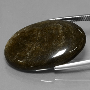 Obsidiana ouro natural 26,69ct, corte oval, opaco