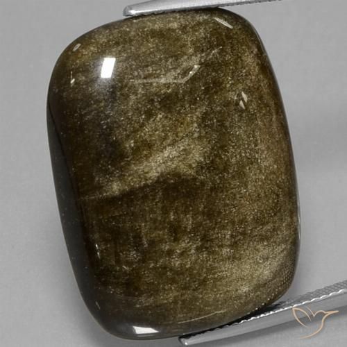 Obsidiana dourado natural 31,71ct, almofada cortada, opaco