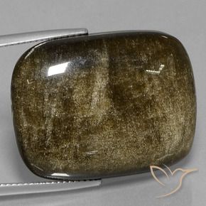 Obsidiana dourado natural 31,71ct, almofada cortada, opaco