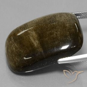 Obsidiana dourado natural 31,71ct, almofada cortada, opaco
