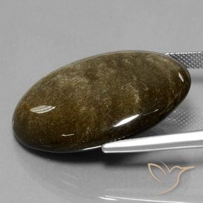 Obsidiana Preto com brilho dourado Natural 30.70ct, oval, Opaco