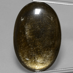 Obsidiana ouro natural 37,13ct, corte oval, opaco