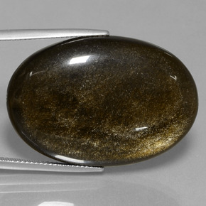 Obsidiana ouro natural 37,13ct, corte oval, opaco