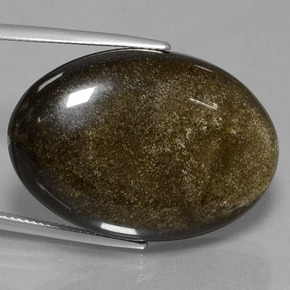 Obsidiana dourado natural 37,84ct, corte oval, opaco