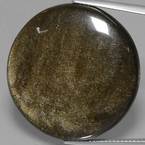 Obsidiana preto natural 38,01ct, corte redondo, opaco