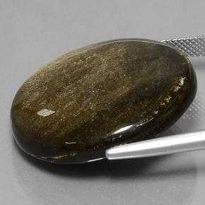 Obsidiana preto natural 38,01ct, corte redondo, opaco
