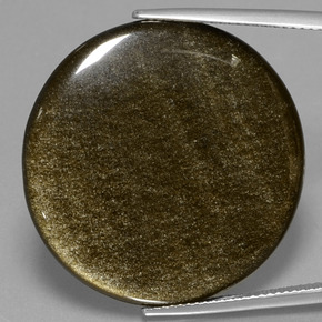 Obsidiana ouro natural 28,16ct, corte redondo, opaco