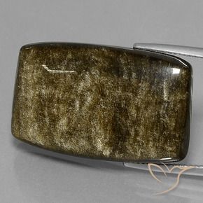 Obsidiana Marrom preto Natural 34.97ct, Almofada, Opaco