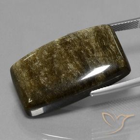 Obsidiana Marrom preto Natural 34.97ct, Almofada, Opaco
