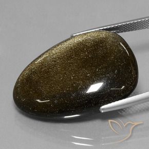 Obsidiana Preto com brilho dourado Natural 29.28ct, Chique, Opaco