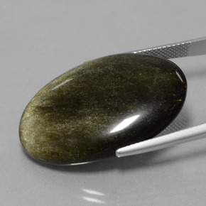 Obsidiana preto natural 28,44ct, corte oval, opaco