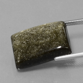 Obsidiana Brilho Dourado Natural 13.86ct, baguete, Opaco