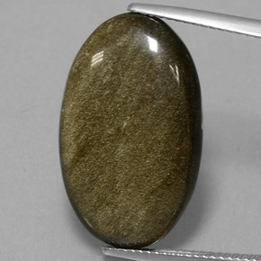 Obsidiana ouro natural 12,58ct, corte oval, opaco