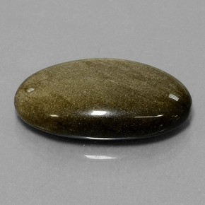 Obsidiana ouro natural 12,58ct, corte oval, opaco
