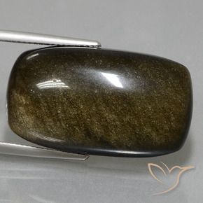 Obsidiana Marrom preto Natural 32.35ct, Almofada, Opaco
