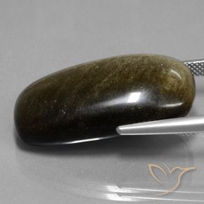 Obsidiana Marrom preto Natural 32.35ct, Almofada, Opaco