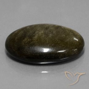 Obsidiana Preto com brilho dourado Natural 32.97ct, oval, Opaco