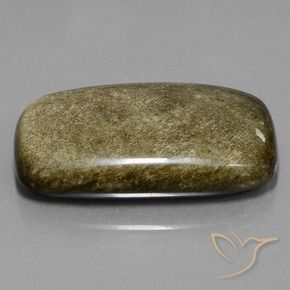 Obsidiana Preto com brilho dourado Natural 34.65ct, Almofada, Opaco
