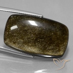 Obsidiana Marrom preto Natural 26.87ct, Almofada, Opaco
