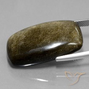Obsidiana Marrom preto Natural 26.87ct, Almofada, Opaco