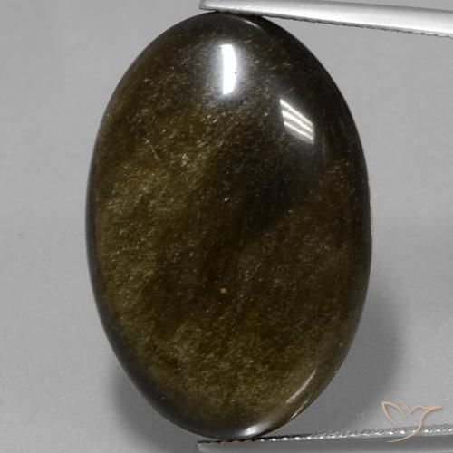 30.50ct Natural Marrom preto Obsidiana, oval, Opaco