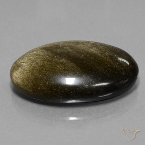 Obsidiana Marrom preto Natural 30.50ct, oval, Opaco