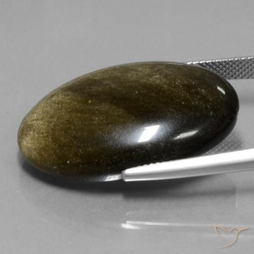 Obsidiana Marrom preto Natural 30.50ct, oval, Opaco