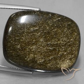 Obsidiana Preto com brilho dourado Natural 30.10ct, Almofada, Opaco