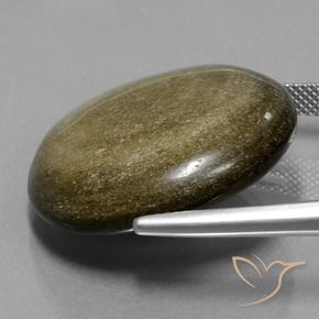 Obsidiana dourado natural 32,24ct, corte redondo, opaco