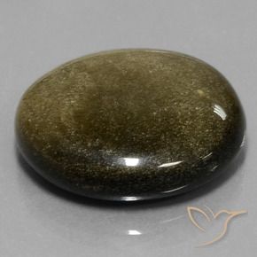 Obsidiana dourado natural 26,81ct, corte redondo, opaco